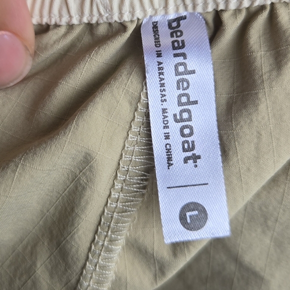 Bearded Goat Women's Summit shorts Khaki/black Drawstring Sz Large - Picture 7 of 13